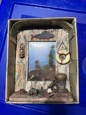 Vintage fishing photo frame